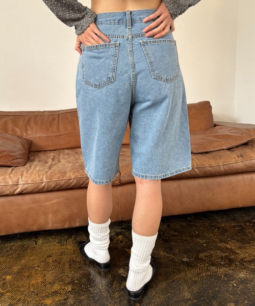 FUULLY STUDIO（フーリィーステューディオ）の「デニムハーフパンツ（デニムパンツ・レディース・ホワイト/ブラック/ブルー・SMALL/MEDIUM）」の15枚目の写真