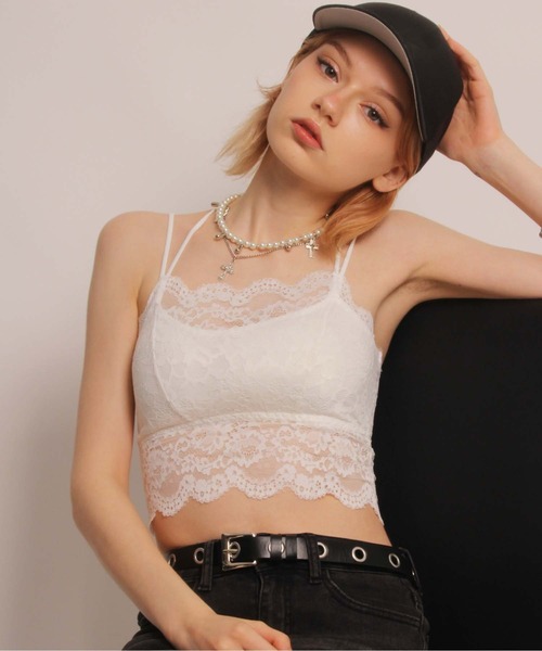 セール】【 IMARI / イマリ 】 カップ付き 花柄 総レース キャミソール