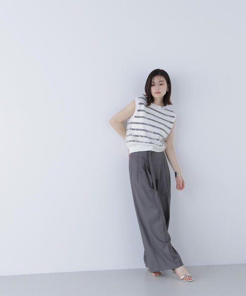 NATURAL BEAUTY BASIC（ナチュラルビューティーベーシック）の「◇デザインベルトワイドパンツ（その他パンツ・レディース・キャメル/チャコールグレー・SMALL/MEDIUM）」の9枚目の写真