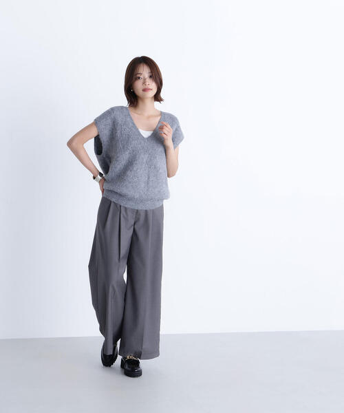 NATURAL BEAUTY BASIC（ナチュラルビューティーベーシック）の「◇デザインベルトワイドパンツ（その他パンツ・レディース・キャメル/チャコールグレー・SMALL/MEDIUM）」の15枚目の写真