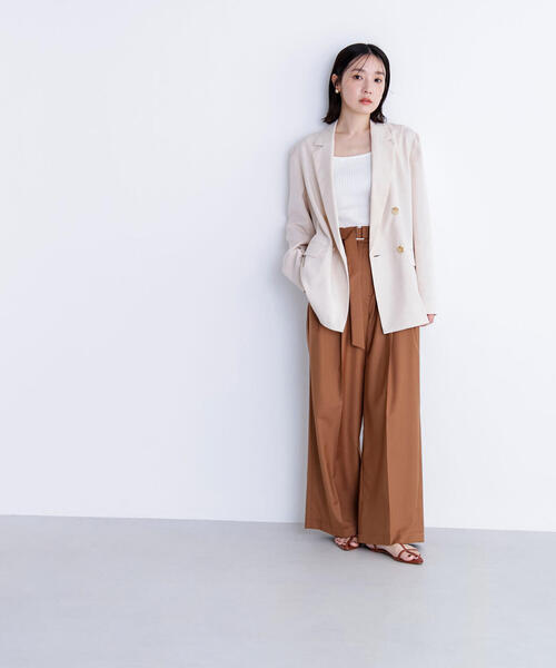 NATURAL BEAUTY BASIC（ナチュラルビューティーベーシック）の「◇デザインベルトワイドパンツ（その他パンツ・レディース・キャメル/チャコールグレー・SMALL/MEDIUM）」の19枚目の写真