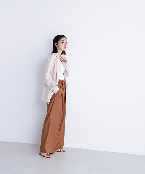 NATURAL BEAUTY BASIC（ナチュラルビューティーベーシック）の「◇デザインベルトワイドパンツ（その他パンツ・レディース・キャメル/チャコールグレー・SMALL/MEDIUM）」の20枚目の写真