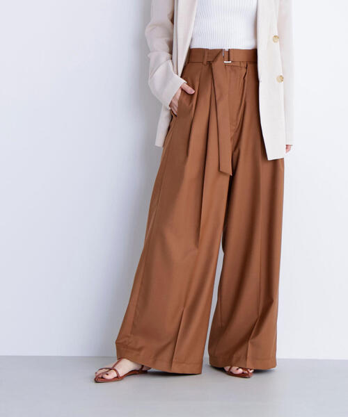 NATURAL BEAUTY BASIC（ナチュラルビューティーベーシック）の「◇デザインベルトワイドパンツ（その他パンツ・レディース・キャメル/チャコールグレー・SMALL/MEDIUM）」の21枚目の写真