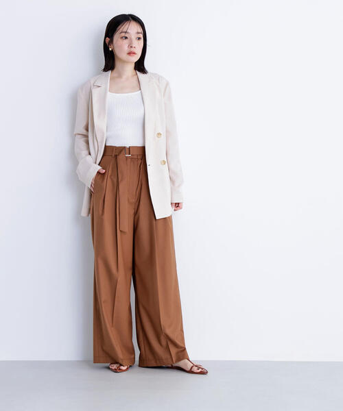 NATURAL BEAUTY BASIC（ナチュラルビューティーベーシック）の「◇デザインベルトワイドパンツ（その他パンツ・レディース・キャメル/チャコールグレー・SMALL/MEDIUM）」の22枚目の写真