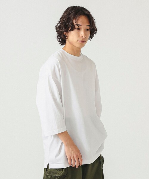 BEAMS（ビームス）の「シルケット 8分袖 クルーネック Tシャツ（Tシャツ/カットソー・メンズ・ブラック/ホワイト/ミント・S/M/L/XL）」の22枚目の写真