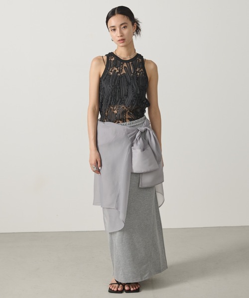 AIC.(エーアイシー)の「チュールレースタンクトップ/セットアップ可能(タンクトップ・レディース・オフホワイト/ブラック・FREE)」の13枚目の写真