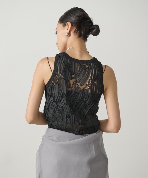 AIC.(エーアイシー)の「チュールレースタンクトップ/セットアップ可能(タンクトップ・レディース・オフホワイト/ブラック・FREE)」の16枚目の写真