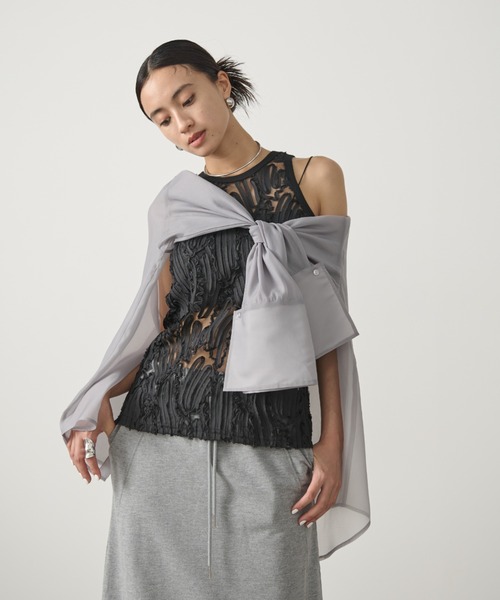 AIC.(エーアイシー)の「チュールレースタンクトップ/セットアップ可能(タンクトップ・レディース・オフホワイト/ブラック・FREE)」の21枚目の写真