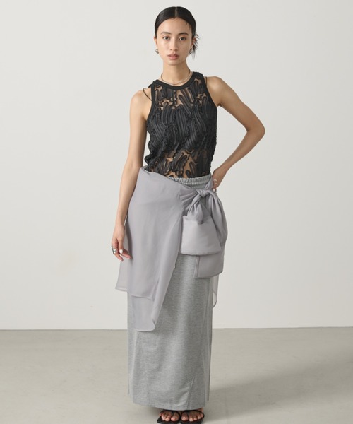 AIC.(エーアイシー)の「チュールレースタンクトップ/セットアップ可能(タンクトップ・レディース・オフホワイト/ブラック・FREE)」の12枚目の写真