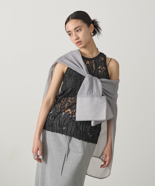 AIC.(エーアイシー)の「チュールレースタンクトップ/セットアップ可能(タンクトップ・レディース・オフホワイト/ブラック・FREE)」の18枚目の写真