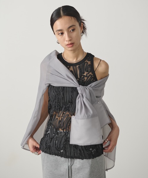 AIC.(エーアイシー)の「チュールレースタンクトップ/セットアップ可能(タンクトップ・レディース・オフホワイト/ブラック・FREE)」の17枚目の写真