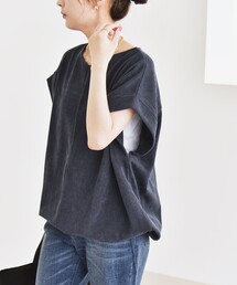 quaranciel（カランシエル）の「quaranciel:〈洗濯機可能〉ポリエステル ベロア ドロスト ルーズ プルオーバー（Tシャツ/カットソー）」
