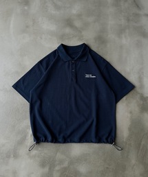 【ユニセックス】MOSS STITCH DRAW CODE POLO SHIRT /ドローコード鹿の子ポロシャツ
