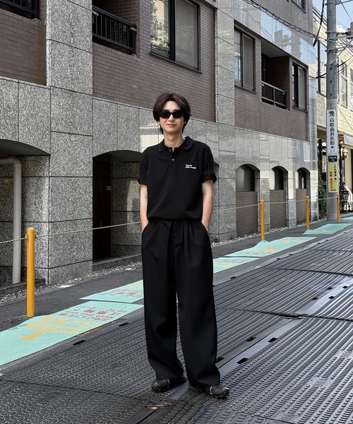 UNDERSTATEMENTs（アンダーステイトメント）の「【ユニセックス】MOSS STITCH DRAW CODE POLO SHIRT  ／ドローコード鹿の子ポロシャツ（ポロシャツ・メンズ・ブラック/ネイビー・MEDIUM/LARGE）」の15枚目の写真