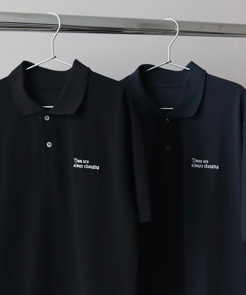 UNDERSTATEMENTs（アンダーステイトメント）の「【ユニセックス】MOSS STITCH DRAW CODE POLO SHIRT  ／ドローコード鹿の子ポロシャツ（ポロシャツ・メンズ・ブラック/ネイビー・MEDIUM/LARGE）」の20枚目の写真