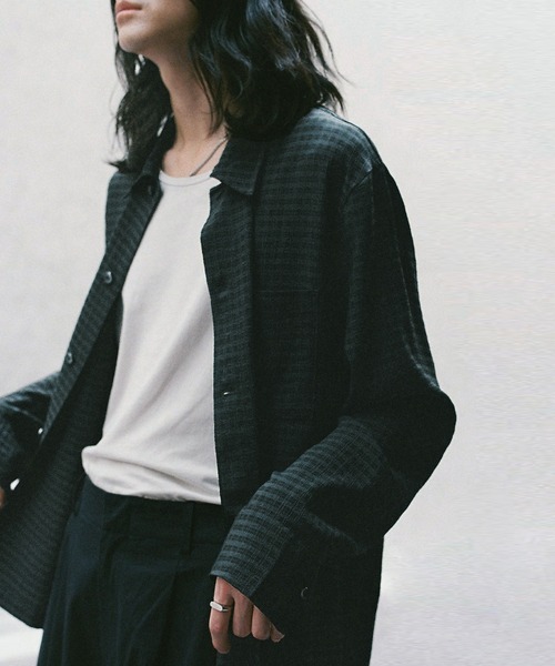 WYM LIDNM(ウィム バイ リドム)の「長袖シャツ(シャツ/ブラウス・メンズ・ダークグリーン・L)」の1枚目の写真