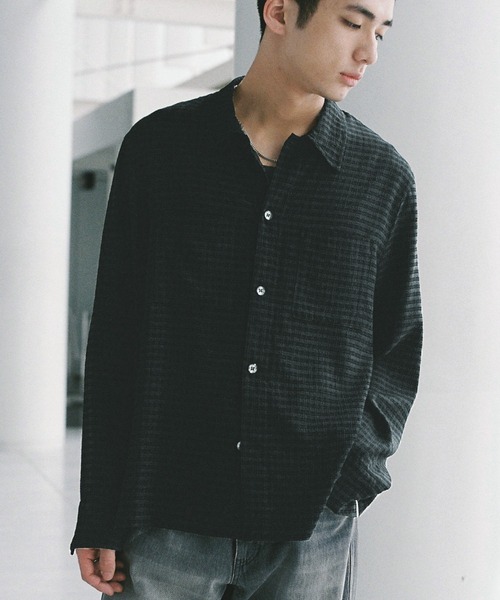 WYM LIDNM(ウィム バイ リドム)の「長袖シャツ(シャツ/ブラウス・メンズ・ダークグリーン・L)」の2枚目の写真