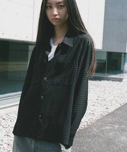 WYM LIDNM(ウィム バイ リドム)の「長袖シャツ(シャツ/ブラウス・メンズ・ダークグリーン・L)」の4枚目の写真