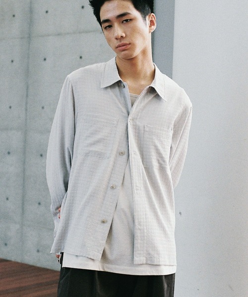 WYM LIDNM(ウィム バイ リドム)の「長袖シャツ(シャツ/ブラウス・メンズ・ダークグリーン・L)」の6枚目の写真