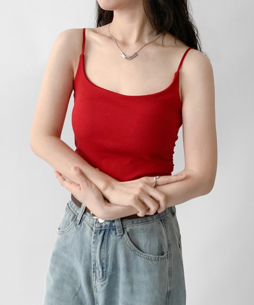 on:nue（オンニュ）の「【on:nue】[カラバリ豊富][選べる10色展開] ベーシックカーブラインカップ付きキャミソール（キャミソール・レディース・ミント/パープル/イエロー/ホワイト/ピンク/レッド/アイボリー/ブラック/グレー/ブルー・FREE）」の10枚目の写真