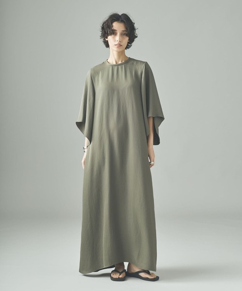 Curensology（カレンソロジー）の「Curensology(カレンソロジー)/アセテートティードレス（ワンピース・レディース・ブラック/カーキ・FREE）」の8枚目の写真