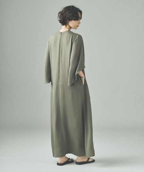 Curensology（カレンソロジー）の「Curensology(カレンソロジー)/アセテートティードレス（ワンピース・レディース・ブラック/カーキ・FREE）」の9枚目の写真