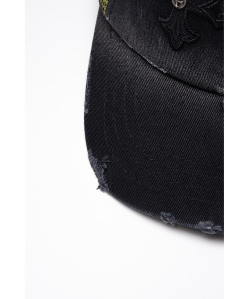 SUPPLIER(サプライヤー)の「メッシュキャップ|Camouflage Cross Leather Patch Mesh Cap|SUPPLIER(キャップ・メンズ・ブラック・FREE)」の2枚目の写真