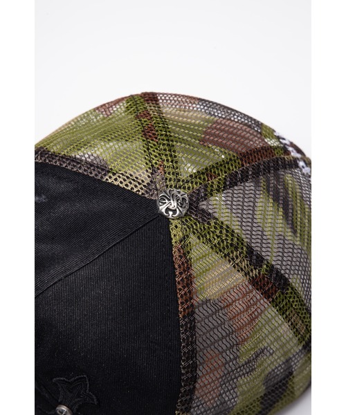 SUPPLIER(サプライヤー)の「メッシュキャップ|Camouflage Cross Leather Patch Mesh Cap|SUPPLIER(キャップ・メンズ・ブラック・FREE)」の5枚目の写真