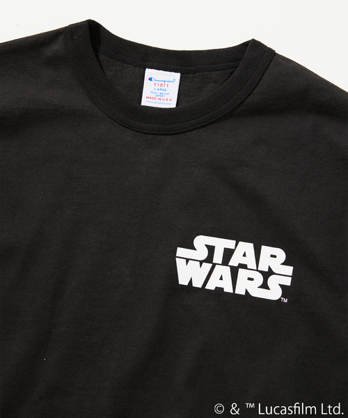 STAR WARS(スターウォーズ)の「【スター・ウォーズ】× CHAMPION 別注 T1011 プリントTシャツ(Tシャツ/カットソー・メンズ・ブラック系その他/ブラック×ブラック/ブラックミックス/ブラック・LARGE/X-LARGE/MEDIUM)」の9枚目の写真