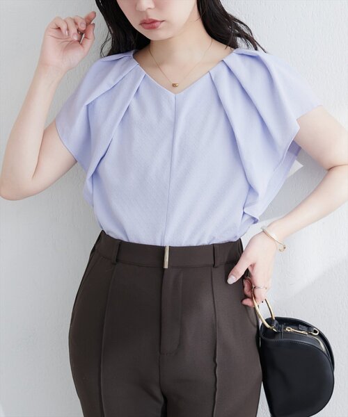 deboncoer ドット クリーム ブラウス B.C STOCK ブラウス シャツ 手洗い可 / ドット刺繍リボン