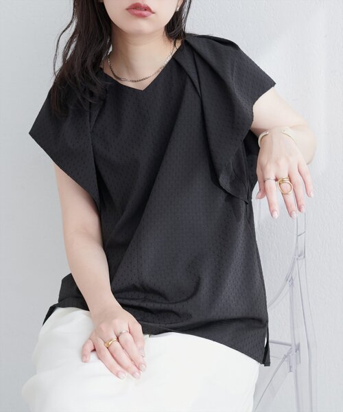ブラウス シャツ ドットドビーブラウス レディース BEAMS BOY ブラウス シャツ ドット ドビー ビッグカラー
