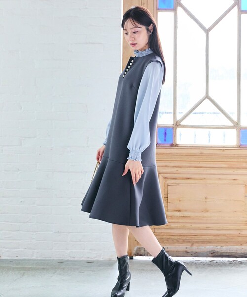 Feroux(フェルゥ)の「パール付きダンボール ジャンパースカート(ドレス・レディース・スカイブルー系/グレー系/アイボリー系・MEDIUM/SMALL)」の21枚目の写真