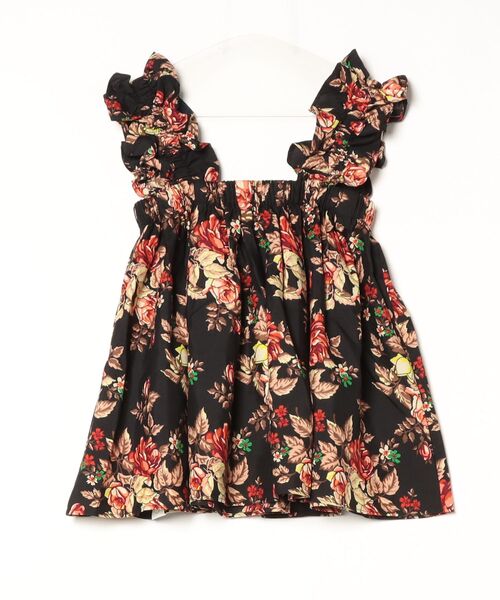 moyan ecri(モヤン エクリ)の「<moyan ecri>アフリカンファブリック使用フリルキャミSHOULDER FRILL CAMI BUSTIER(キャミソール・レディース・ブラック/ブルー/プラム/オレンジ・FREE)」の6枚目の写真
