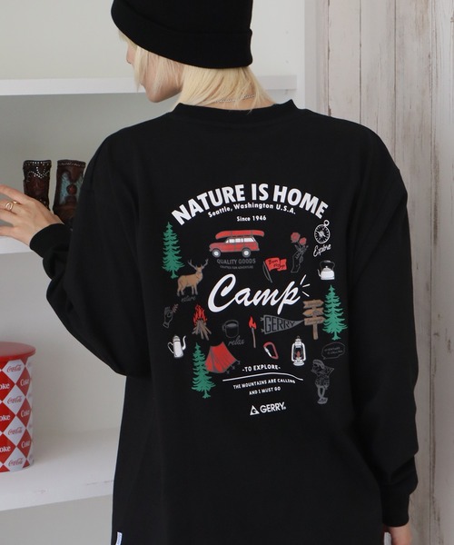 GERRY（ジェリー）の「【GERRY/ジェリー】アソート 胸刺繍バックプリント ロングスリーブTシャツ（Tシャツ/カットソー・メンズ・ホワイト系/ブラウン系/グレー系/ネイビー系/ブラック系/ブラック系1/グレー系1/ホワイト系1・M/L/LL）」の12枚目の写真