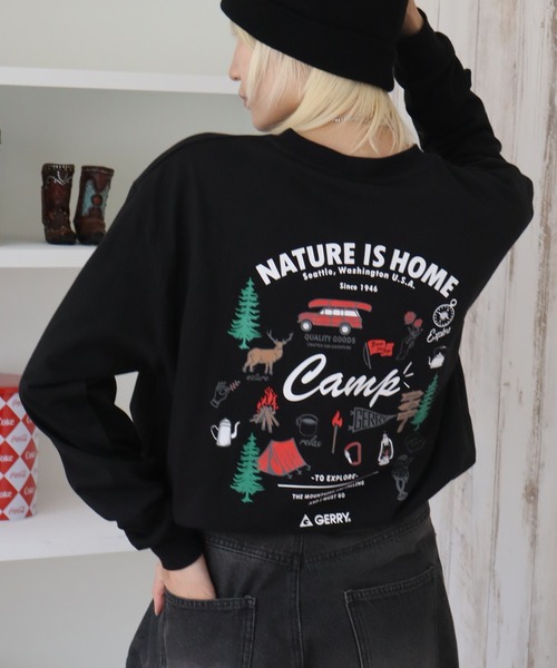 GERRY（ジェリー）の「【GERRY/ジェリー】アソート 胸刺繍バックプリント ロングスリーブTシャツ（Tシャツ/カットソー・メンズ・ホワイト系/ブラウン系/グレー系/ネイビー系/ブラック系/ブラック系1/グレー系1/ホワイト系1・M/L/LL）」の13枚目の写真