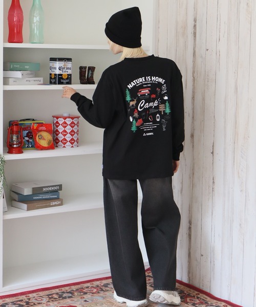 GERRY（ジェリー）の「【GERRY/ジェリー】アソート 胸刺繍バックプリント ロングスリーブTシャツ（Tシャツ/カットソー・メンズ・ホワイト系/ブラウン系/グレー系/ネイビー系/ブラック系/ブラック系1/グレー系1/ホワイト系1・M/L/LL）」の16枚目の写真