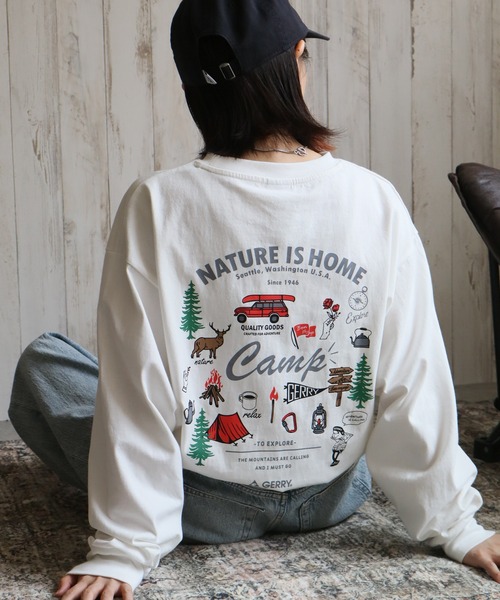 GERRY（ジェリー）の「【GERRY/ジェリー】アソート 胸刺繍バックプリント ロングスリーブTシャツ（Tシャツ/カットソー・メンズ・ホワイト系/ブラウン系/グレー系/ネイビー系/ブラック系/ブラック系1/グレー系1/ホワイト系1・M/L/LL）」の22枚目の写真