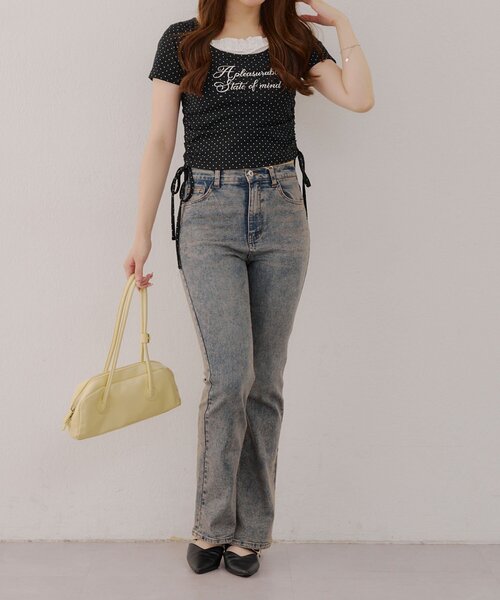 continuer de NICE CLAUP(コンティニューデナイスクラップ)の「【サイズ展開有】デニムフレアパンツ(デニムパンツ・レディース・その他/ケミカルウォッシュ・MEDIUM/SMALL)」の16枚目の写真