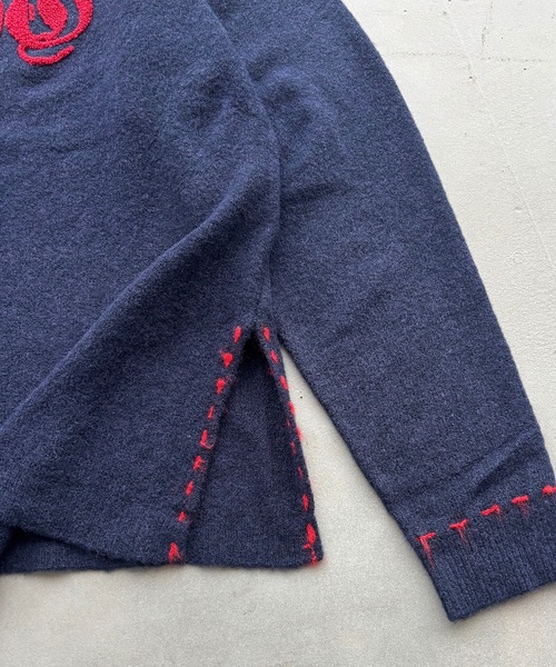 MandO（Auntie Rosa）（エムオー）の「サガラ刺繍ポイントステッチニット（ニット/セーター・メンズ・ブラック/ネイビー・MEDIUM/SMALL）」の18枚目の写真