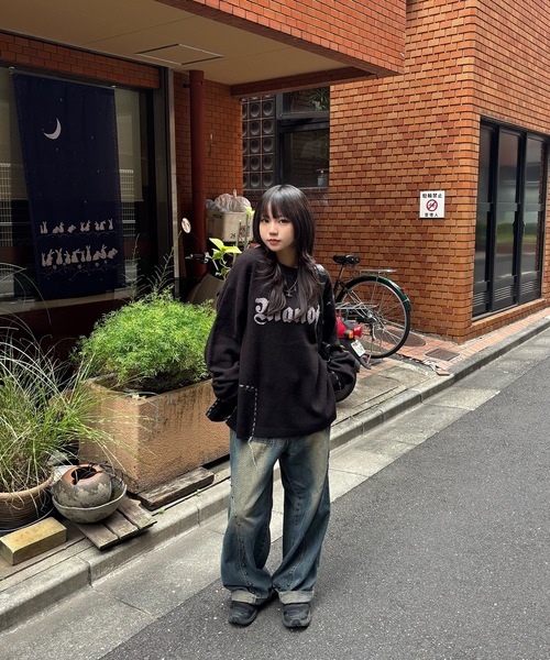 MandO（Auntie Rosa）（エムオー）の「サガラ刺繍ポイントステッチニット（ニット/セーター・メンズ・ブラック/ネイビー・MEDIUM/SMALL）」の12枚目の写真