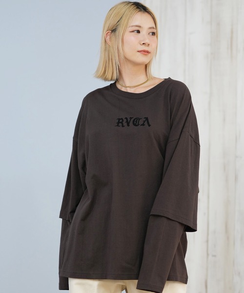 RVCA(ルーカ)の「RVCA/ルーカ ロンT フロントロゴTEE BF044-053(Tシャツ/カットソー・レディース・ブラック/ホワイト/ブラウン・M)」の3枚目の写真