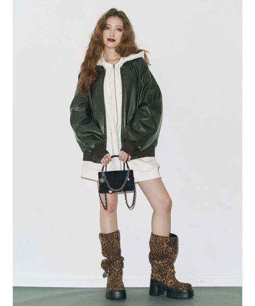 EVRIS（エヴリス）の「【裏起毛】era bloom グラフィックジップパーカー（パーカー・レディース・ホワイト/レッド/ブラック/グレー・FREE）」の22枚目の写真