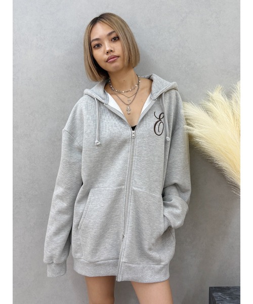 EVRIS（エヴリス）の「【裏起毛】era bloom グラフィックジップパーカー（パーカー・レディース・ホワイト/レッド/ブラック/グレー・FREE）」の11枚目の写真