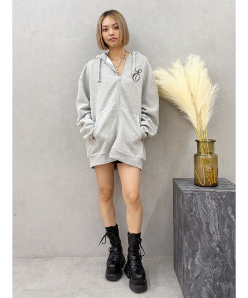 EVRIS（エヴリス）の「【裏起毛】era bloom グラフィックジップパーカー（パーカー・レディース・ホワイト/レッド/ブラック/グレー・FREE）」の13枚目の写真