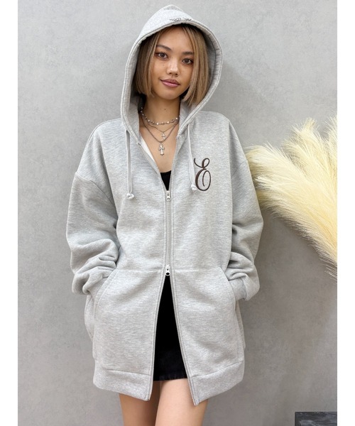 EVRIS（エヴリス）の「【裏起毛】era bloom グラフィックジップパーカー（パーカー・レディース・ホワイト/レッド/ブラック/グレー・FREE）」の17枚目の写真