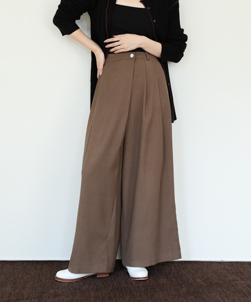 セール】【Et】Wrap 2Tuck Wide Pants（スラックス）｜select MOCA Et