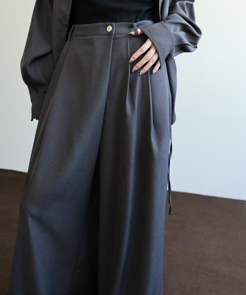 セール】【Et】Wrap 2Tuck Wide Pants（スラックス）｜select MOCA Et