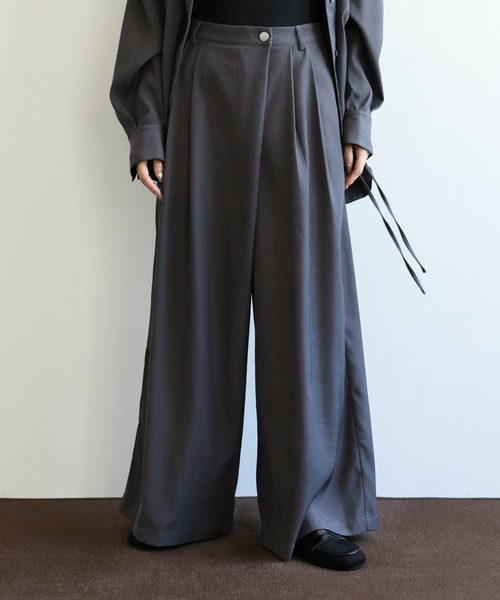 セール】【Et】Wrap 2Tuck Wide Pants（スラックス）｜select MOCA Et