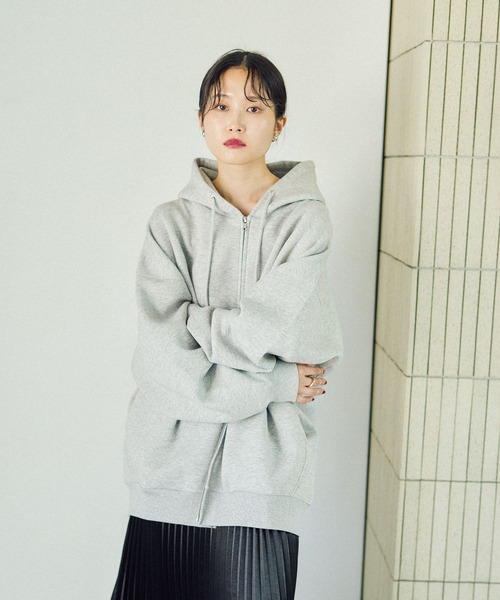 ZIPアップ BIG フーディー グレー FREE LEPSIM LEPSIM｜ZIPアップBIGフーディー | Rakuten Fashion(楽天