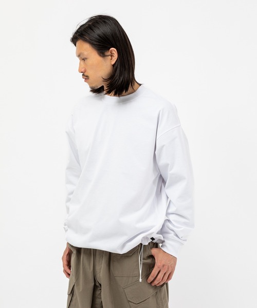 DAIWA PIER39(ダイワピア39)の「DAIWA PIER39 TECH DRAWSTRING TEE L/S ダイワ ピア39(Tシャツ/カットソー・メンズ・ホワイト/ブラック/ヘザーグレー/ライトブラウン・SMALL/MEDIUM/LARGE/X-LARGE)」の9枚目の写真